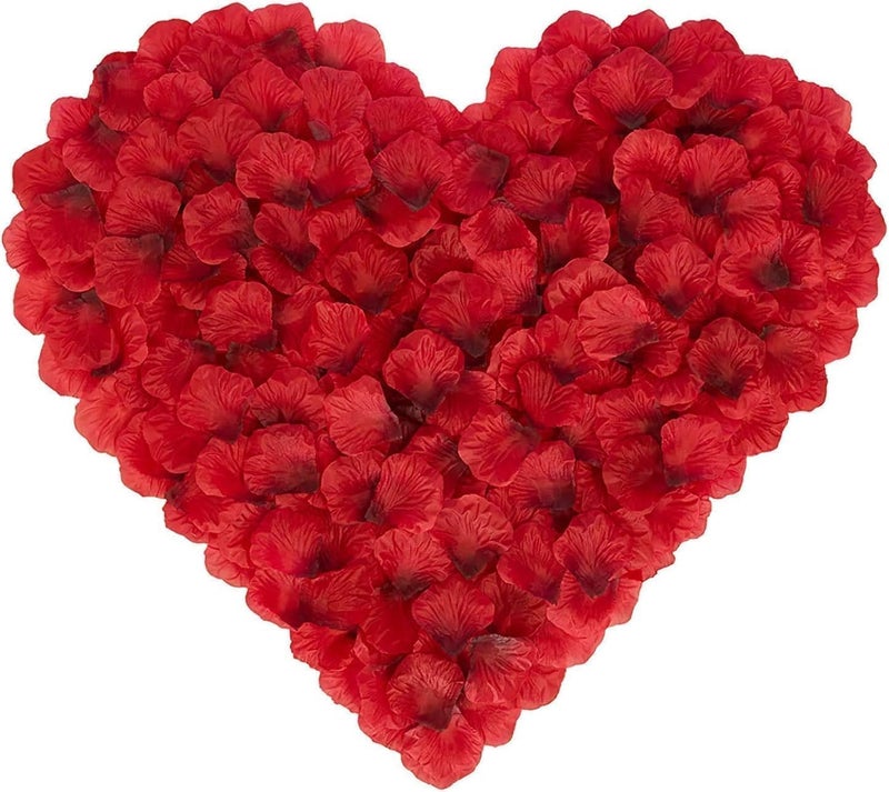 KATCHON Artificial Red Rose Petals - 1000 Pcs Silk, Artificial Flowers Petal For Wedding Decorations | Decorative Rose Petals For Bed | Anniversary Decorations | Red Rose Petal Artificial Flowers - Image 1
